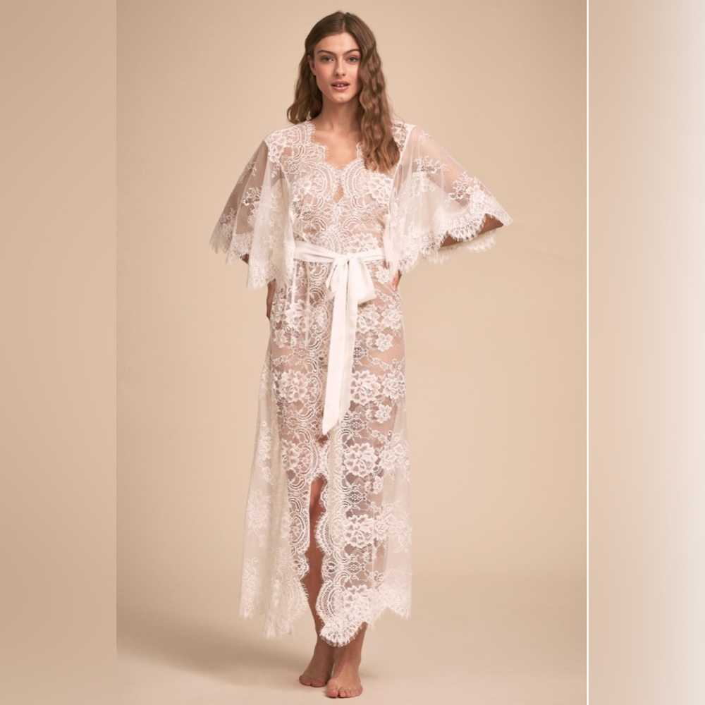 BHLDN Anthropologie bridal Kassiah Lace Robe